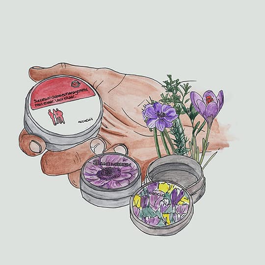 tins with flower bulbs