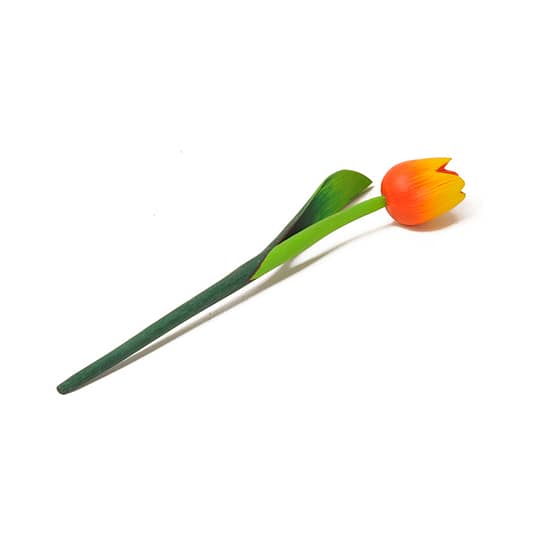 Wooden tulips in various colors