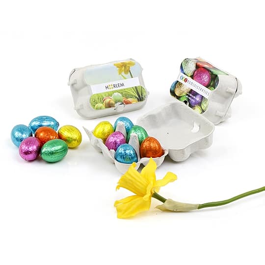 Egg carton with easter eggs