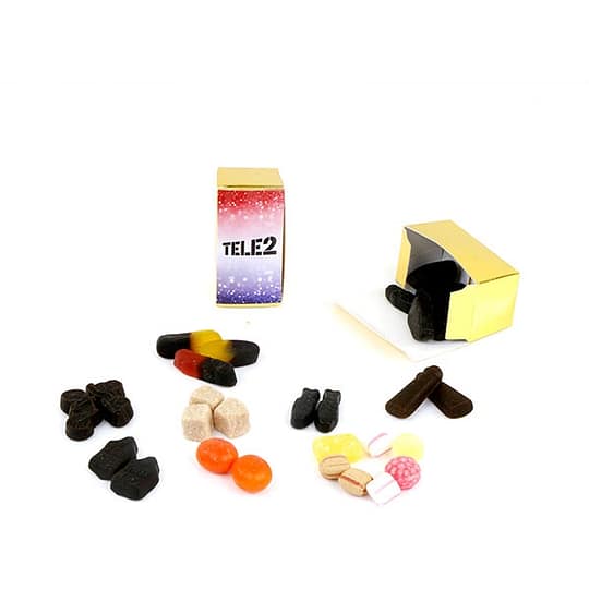 Mini golden box with sweets