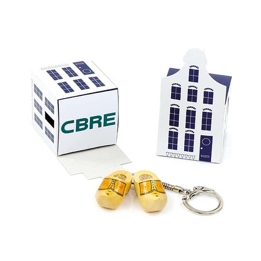 Sleutelhanger Klompjes in grachtenpand doosje