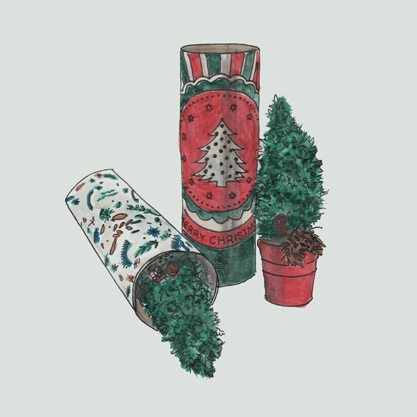 kerstboom met fullcolor koker