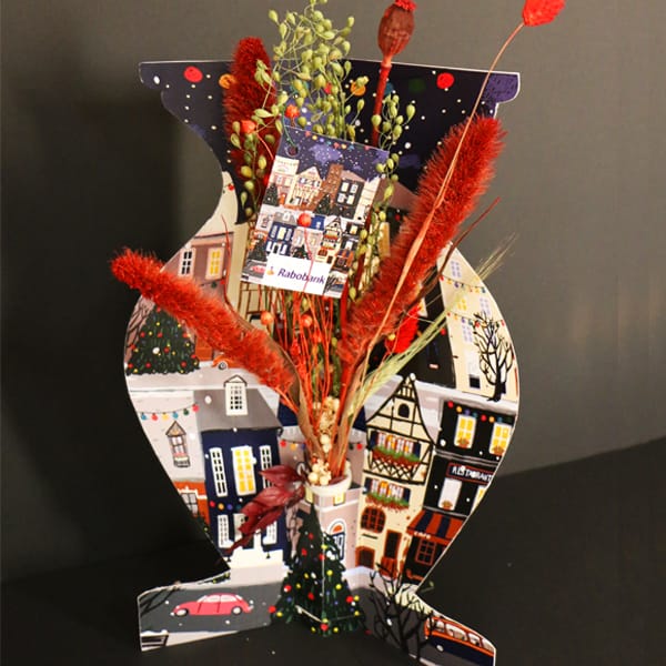 bureauvaas droogbloemen kerst